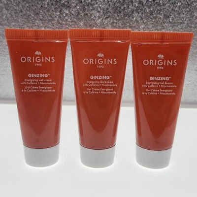 Lot x3 Origins GINZING Energizing Gel Cream Moisturizer Travel (0.5oz Each) NEW