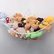 Huijukon Stuffed Animal Net Hammock Soft Toy Hammock Stuffed Toy Storage Teddy Holder for Kids Bedroom Nursery Room (White)