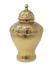 Vivience Gold Ginger Jar with Gold Chain Detail