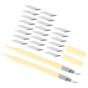 2pcs Exacto Knife w 24 Spare Blades Craft Hobby Carving Knife Set Beige