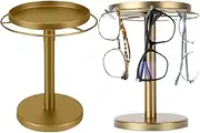 [Generic] 360° Rotating Sunglass Organizer Storage - 2 Packs Eyeglasses Display Rack with Tray, Metal Sunglasses Holder Stand up to 12 Pairs of Eyewear for Desk, Dresser, Tabletop, Nightstand and Home Decor