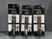 Set of 3 Covergirl Fill +Define Eye Brow Pencils &Sharpener 2-Pack 500/505/510