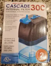 PENN-PLAX Cascade300 Internal Filter 10Gallons to 38Liters Pumps 70 GPH 265 LPH