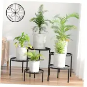 5-Pack Decent Metal Plant Stands, Heavy Duty Flower Pot Stands for 5 Pack Black