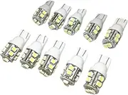 100pcs T10 1210 W5W LED Car Light Bulbs - White and Blue 10 SMD 501 194 168 3528 Side Wedge Lamps - DC 12V(Blue)