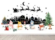 [Namly Design] Wallsticker – Christmas / Sleigh, Snowman and Trees