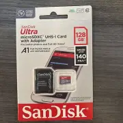 Sandisk Ultra 128GB MicroSD with SD Adapter A1 140MB/s Full HD Video New Sealed