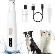 XIULIUU Dog Paw Trimmer With LED Light, Electric Multifunctional Waterproof Rechargeable Pet Hair Clipper for Dogs and Cats