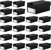 24 Pack Mini Sneaker Boxes for Party Favors 4.7 x 2.5 x 2 Inch Mini Shoe Gifts Boxes for Candies Cookies Snacks Sports Small Gift Case with Label for Wedding , Holiday, Birthday Party Favor (Black)