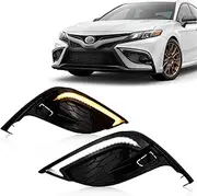 GEEGEETOP Switchback White/Amber LED Front fog light Daytime Running Lamp Amber Sequential Turn Signal light Feature Compatible with Toyota Camry 2022-24 XSE Replacement Bumper Kit