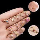 Daith Septum Piercing Nose Ring Nose Hoop Gem CZ Dangle Tragus Helix Earrings