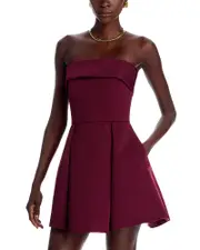 Amsale Box Pleat Mini Dress