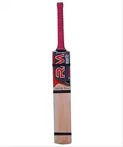 Rudraym RM AK-47 Kashmir Willow Double Blade Premium Scooped Cricket Bat for Soft and Hard Tennis Ball (Red Color)