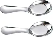 Zerodeko 2Pcs Spoons Dessert Soup Rice Spoons for Comfortable Handle Easy to Clean Safe for Boys for Home Use