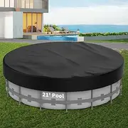 21FT Round Pool Cover Pool Covers for above Ground Pools 210D Solar Pool Cover Heavy Duty Pool Covers Resist Tear and Fade, Winter Pool Covers for Waterproof and Dustproof
