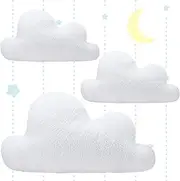 Unittype 3 Pcs Clouds Shaped Throw Decorative Pillows Cute Soft Cloud Pillows White Waist Rest Cushion Lovely Floor Cushion Reading Pillows 2 Size Girls Kids Cloud Pillow