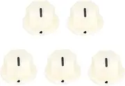 uxcell 5Pcs ABS and Copper Potentiometer Knobs 1/4" Volume Tone Control Top Hat Knob for Guitar Instruments Audio Mixer Amplifier Beige