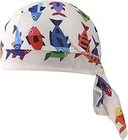 [Lueear] Head Scarf,Sun Protection Headscarf Skull Hat - Breathable Hair Wrap Fish Print Head Cover for Women Men