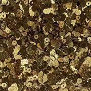 3mm Flat Sequins Very Deep Gold Shiny Metallic Medium Hole