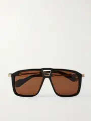 [Jacques Marie Mage] Jacques Marie Mage - Savoy Aviator-style Titanium And Acetate Sunglasses - Black - One size One size Black