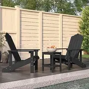 Garden Chair Garden Adirondack Chairs with Table HDPE Anthracite Patio Seating