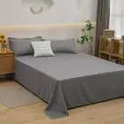 Home Cotton Soft Flat Bed Sheet Solid Bed Cover Single King Size Bed sheet