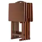 WINSOME WOOD End and Side Tables 19.06" 5-Piece Solid Wood Snack Table Walnut