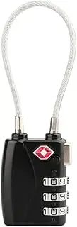 [Kriture] Luggage Locks, TSA Accepted 3 Digit Luggage Cable Locks with Alloy Body, Set Your Own Combination for Travel,Black