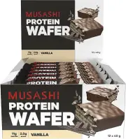 Musashi Protein Wafer Bar Vanilla 40 G, 12 Pack