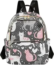 [sanluoli] Cartoon Cute Grey White Peach Cats 14 Inch multipurpose book bags for women fashion backpacks for school&nurse, Cartoon Cute Grey White Peach Cats, 1 size