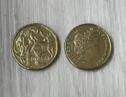 PAIR OF REAL DOUBLE SIDED AUSTRALIAN DOLLAR Coin 1 Two Headed 1 Two Tailed Coin