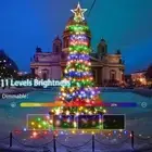 AU Plug /Solar LED Star Waterfall Curtain String Fairy Lights for Christmas Tree