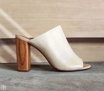 $375 New TORY BURCH RAYA MULE sandals shoes dulce De Leche Cream Lt Beige 9.5