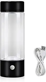 450ml Hydrogen Water Bottle Rich Alkaline Ionizer Generator Cup USB Portable Mug (Black)