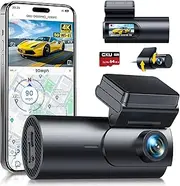 GKU Dash Cam Front and Rear Camera,4K+1080P, 5.8GHz WiFi & GPS Dash Camera for Cars,with 64G SDcard,1.47" Display Dashcam, 24HParking Mode,App Control,Super Night Vision,WDR,Support Max 256GB