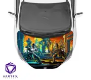 Mortal Combat Anime Hood Wrap Weatherproof Vinyl Decal 50X60 1YR-Warranty K