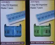PILL ORGANIZER 7 DAY TWICE-A-DAY AM/PM Weekly Medication Tray Blue or Green