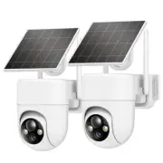 OCULVIEW 2K SOLAR SECURITY CAMERAS WIRELESS OUTDOOR- WHITE