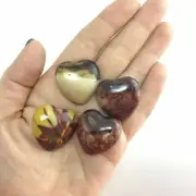 One (1) Mookaite Mookite Jasper Puffed Heart Emotional Calm Metaphysical