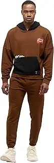 [TOMBARRON] Tom Barron Men's Contemporary Graffiti Print Tracksuit, brown, Large