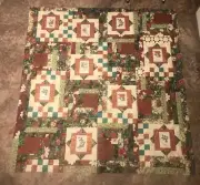 Christmas Card Patchwork Quilt Top Block 68 X 74