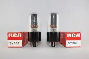 2 Perfectly MATCHED NIB Pair 1971 RCA 5Y3GT Rectifiers BLACK TEST 100%+ NEW NOS