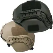 Tactical Aramid Bulletproof Ballistic NIJ IIIA Helmet w/ Ear Guard BK/DE 2 Sizes