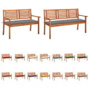 Solid Eucalyptus Wood Bench with Cushion Seat Multi Colours 120/150 cm vidaXL