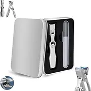 Lux German Grip Nail Clippers Toe Nail Clippers for Thick Nails, Portable Ultra Sharp Nail Clippers,Ultra Sharp Stainless Cumuul Nail Clipper with Catcher for Men Women (Sliver)