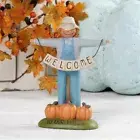 Blossom Bucket Welcome to our Patch Scarecrow with Banner