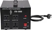 2400W Step Up/Down Adapter, 110/200/220/240V to 110/220V Voltage Converter, Heavy Duty AU to US Power Adapter Power Adapter, USB Port