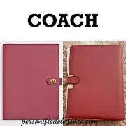 NEW Coach Glovetanned Refined Leather Rouge Pink Notebook Journal Planner