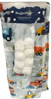 KIDS TRUCK & TRACTORS THROW BLANKET W/ A SET OF 8 INDOOR SNOWBALLS PLUSH NEW