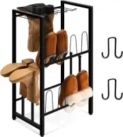 GADFISH Boot Rack Shoe Organizer, Black Metal Free Standing